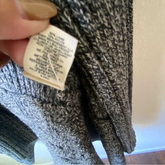Anthropologie Bird on Wire Charcoal Gray High Low Open Front Wool Cardigan SZ M - Picture 7 of 10